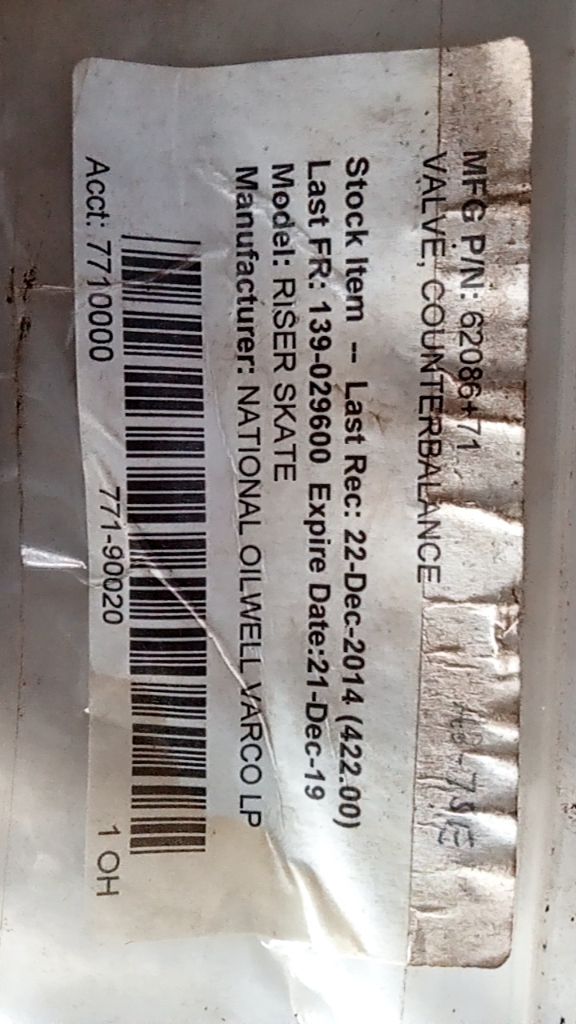 VALVE, COUNTERBALANCE