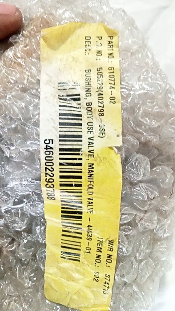 BUSHING, BODY USE VALVE, MANIFOLD VALVE - 4439-01