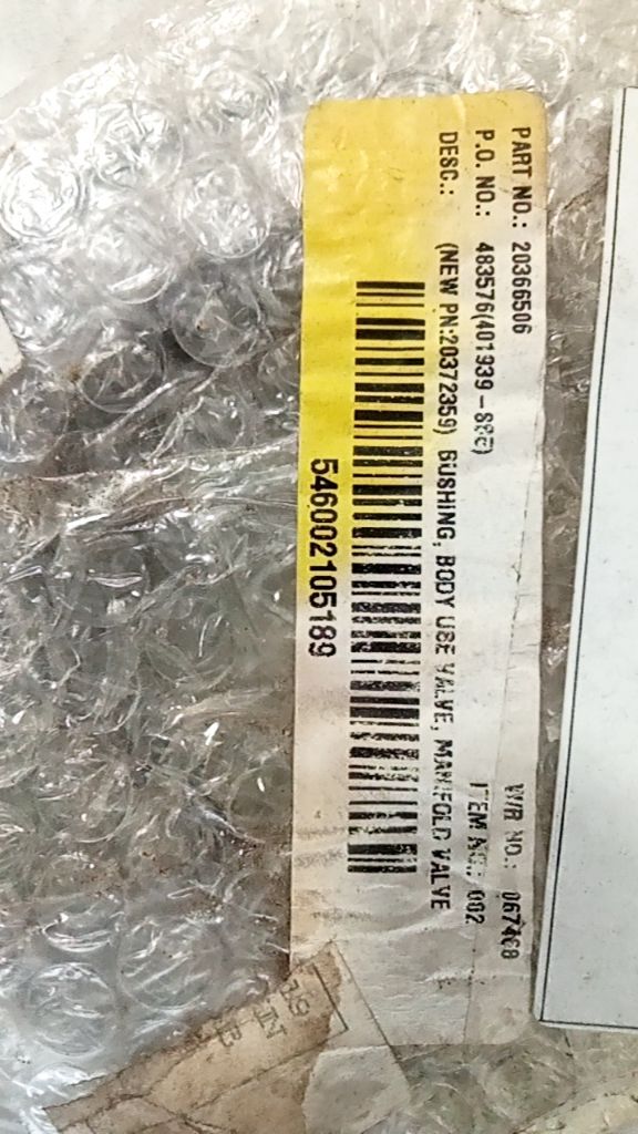 BUSHING, BODY USE VALVE, MANIFOLD VALVE