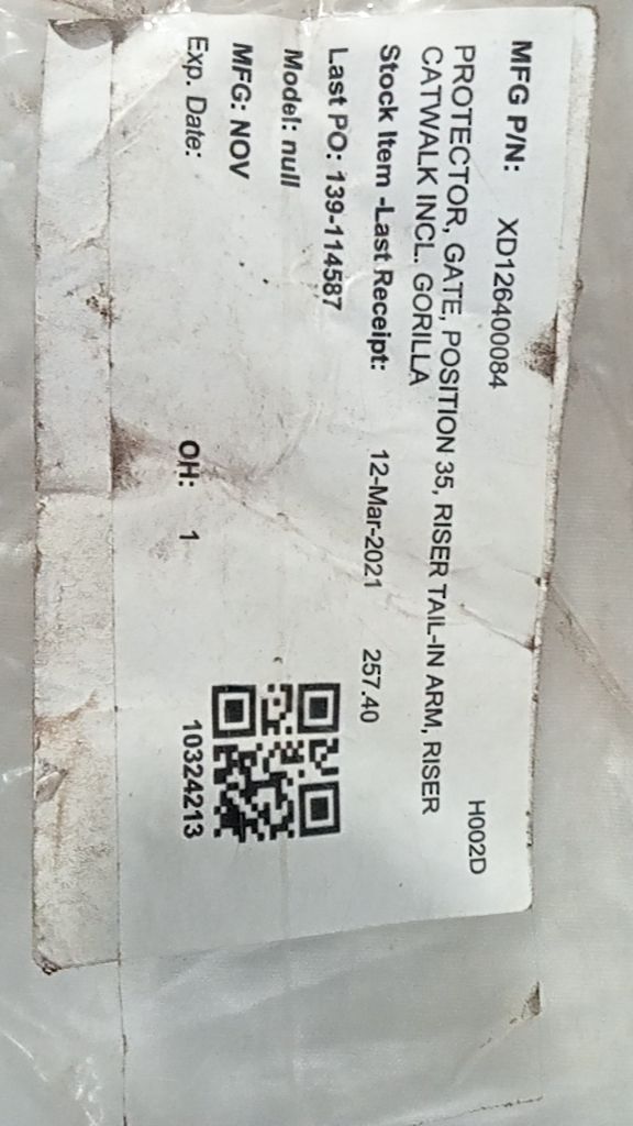 PROTECTOR, GATE, POSITION 35, RISER TAIL-IN ARM, RISER CATWALK INCL. GORILLA