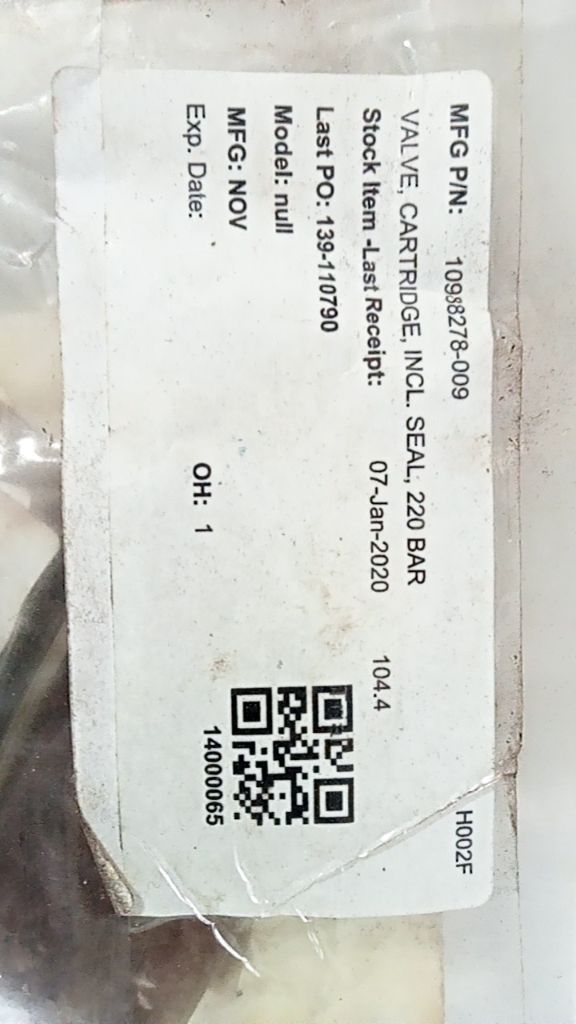 VALVE, CARTRIDGE