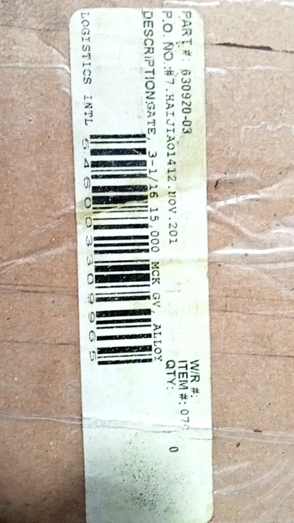 GATE 3-1/16 15,000 MCK GV ALLOY