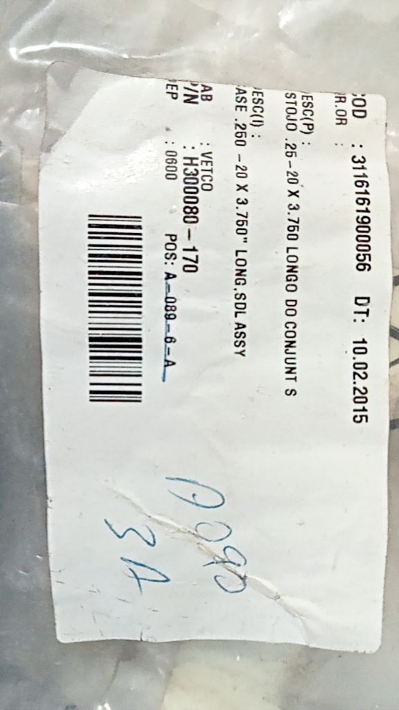 CASE .250 -20 X 3.750" LONG,SDL ASSY