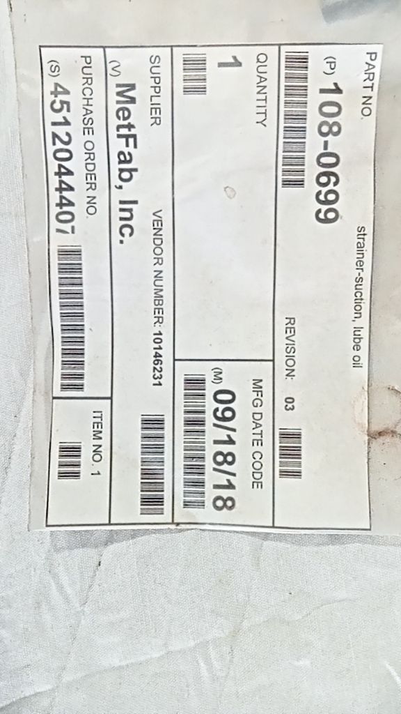 strainer-suction, lube oil