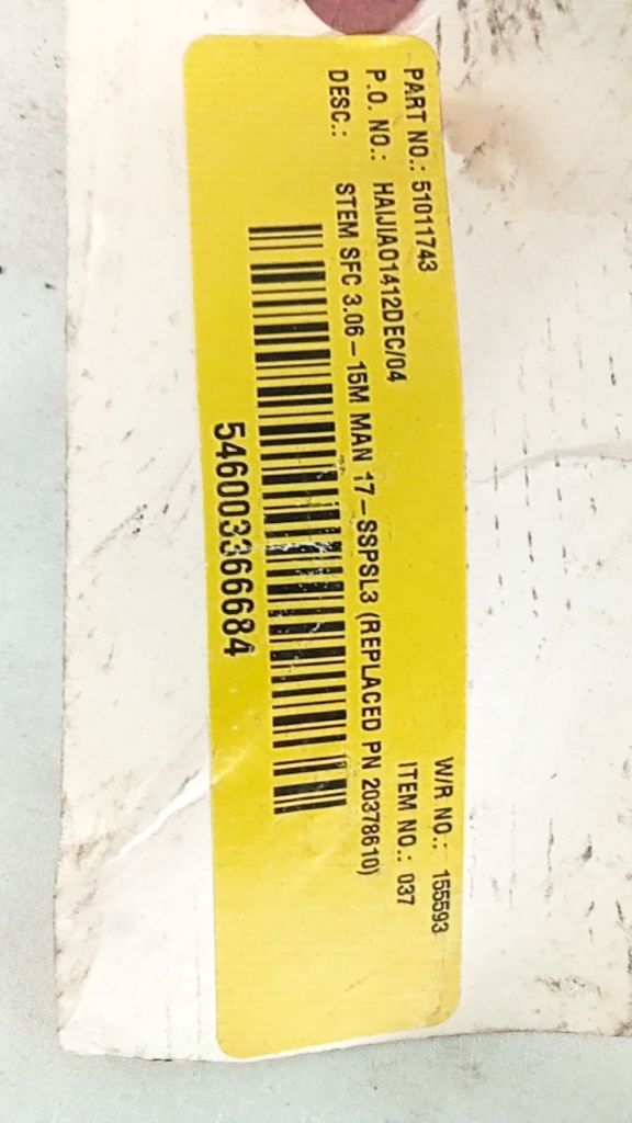 STEM SFC 3.06-15M MAN 17-SSPSL3 (REPLACED PN 20378610)