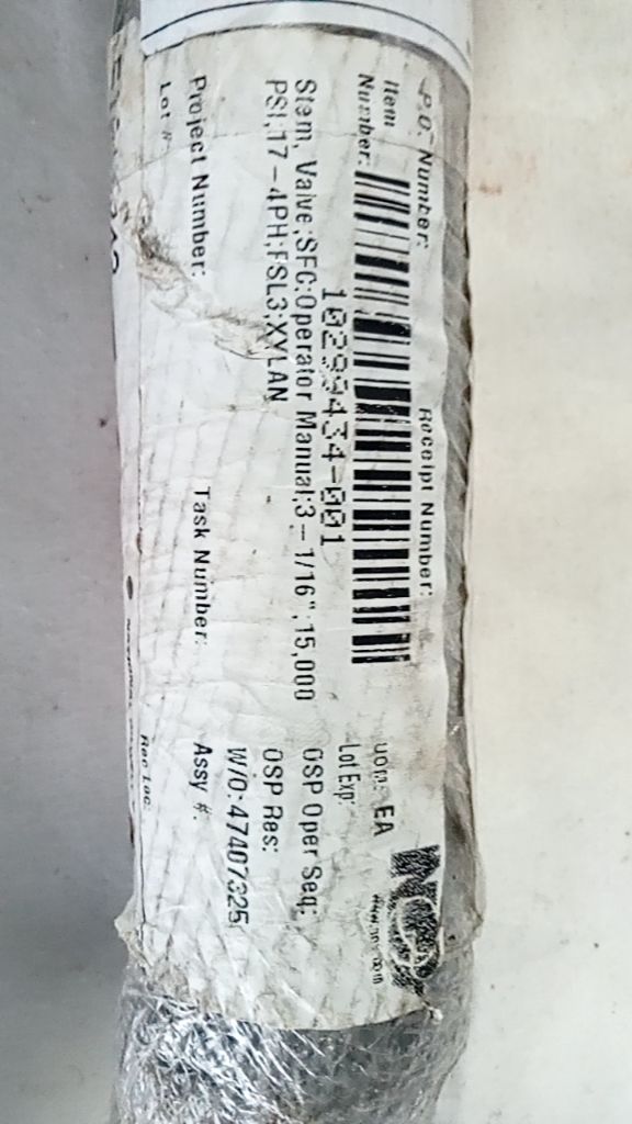 Stem, Valve, SFC: Operator Manual; 3-1/16"; 15,000 PSI; 17-4PH; FSL3; XYLAN
