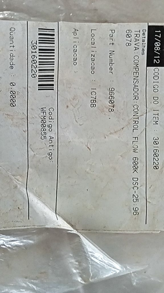 TRAVA : COMPENSADOR : CONTROL FLOW 600K DSC-25:96 6078