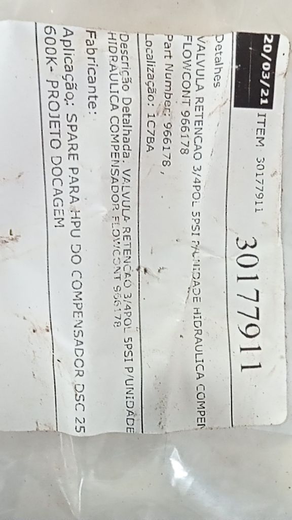 VALVULA RETENCAO 3/4POL SPSI