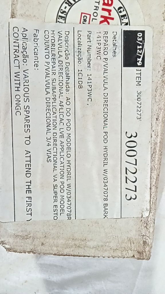 REPARO P/VALVULA DIRECCIONAL