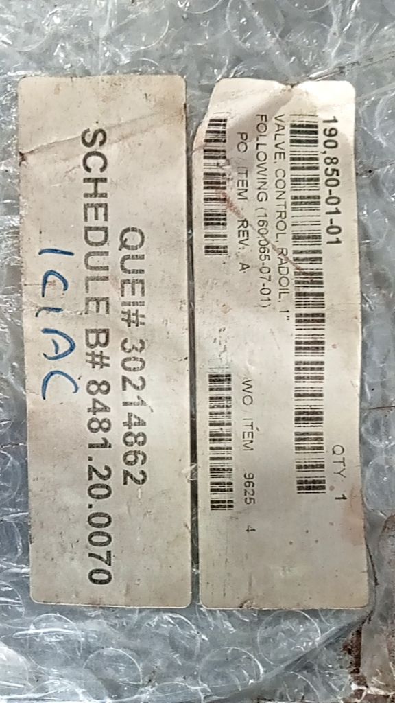 VALVE, CONTROL