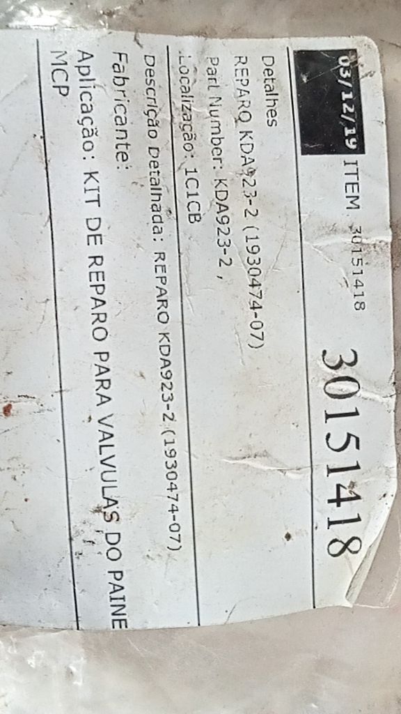 KIT DE REPARO PARA VALVULAS DO PAINE