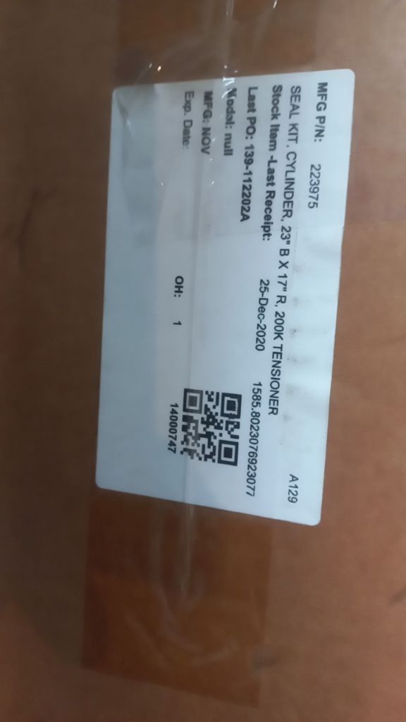 SEAL KIT, CYLINDER, 23 B X 17" R, 200K TENSIONER