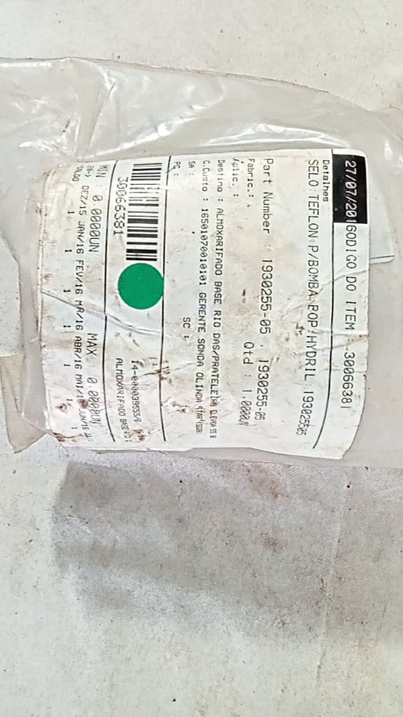 SELO TEFLON P/BOMBA-BOP/HYDRIL 19302525