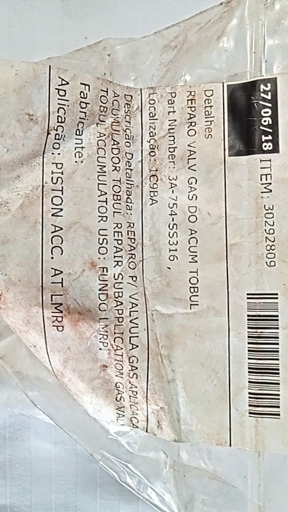 REPARO VALV GAS DO ACUM TOBUL; REPARO P/ VALVULA GAS APLICACA ACUMULADOR TOBUL R