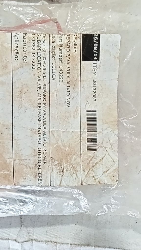 REPARO P/VALVULA ALIVIO