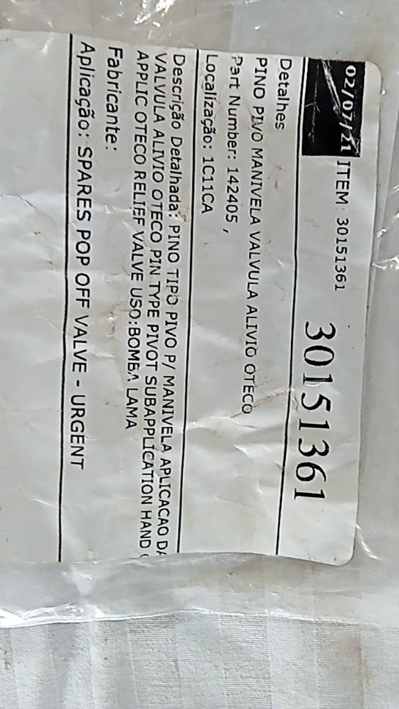 RELIEF VALVE / POP OFF VALVE