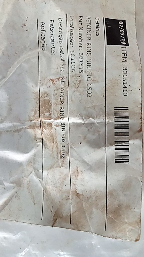 RETAINER RING 3IN FIG 1502