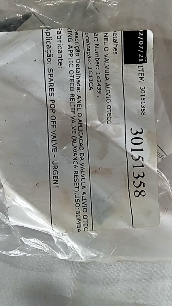 O-RING RELIEF VALVE