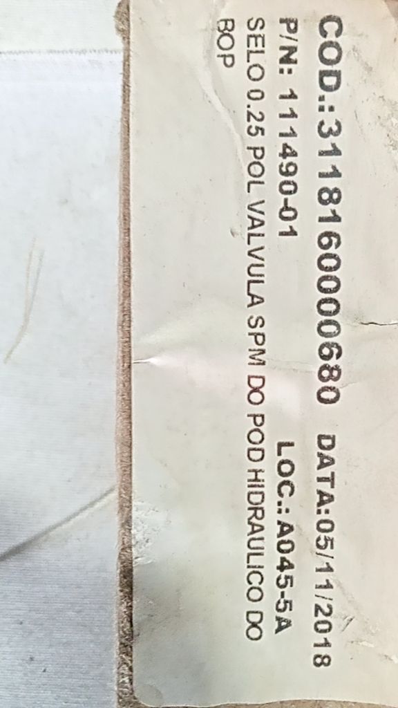 SELO 0.25 POL VALVULA SPM DO POD HIDRAULICO DO BOP