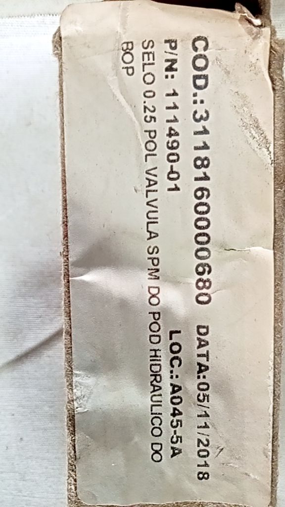 SELO 0.25 POL VALVULA SPM DO POD HIDRAULICO DO BOP