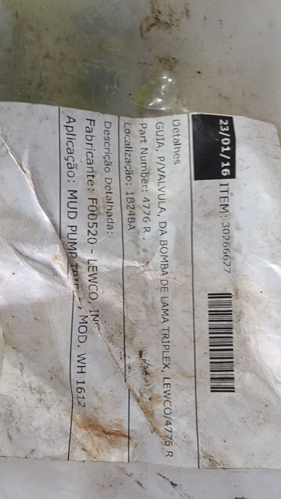 GUIA, P/VALVULA