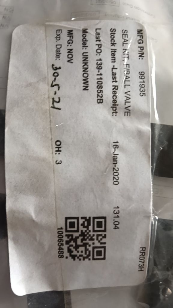 SEAL KIT F/BALL VALVE