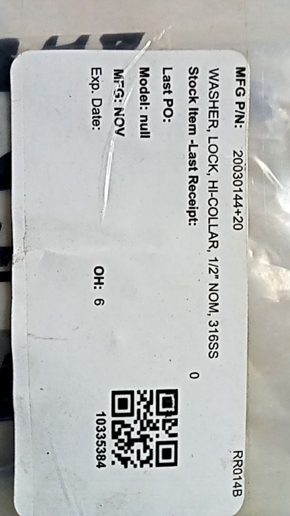 WASHER, LOCK, HI-COLLAR, 1/2" NOM, 316SS