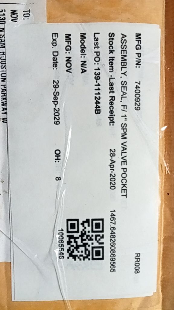 ASSEMBLY, SEAL, F/ 1" SPM VALVE POCKET