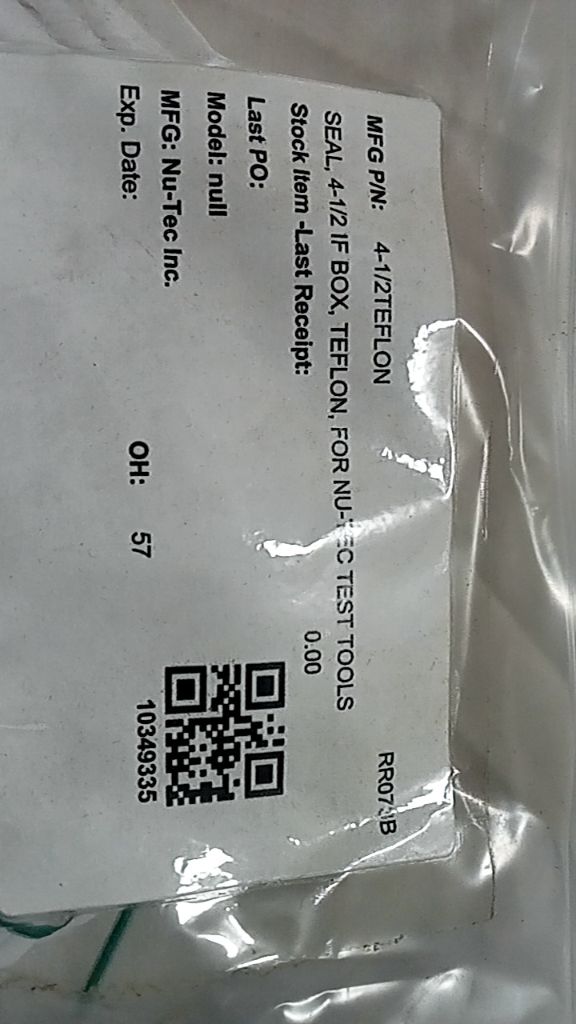 SEAL, 4-1/2 IF BOX, TEFLON, FOR NU-TEC TEST TOOLS