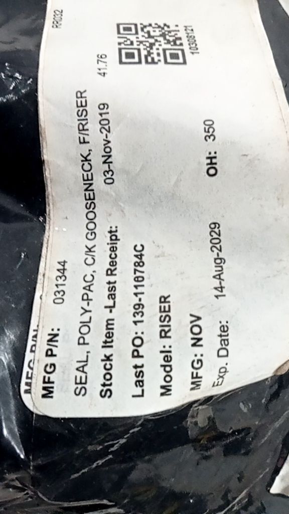 SEAL, POLY-PAC, C/K GOOSENECK, F/RISER