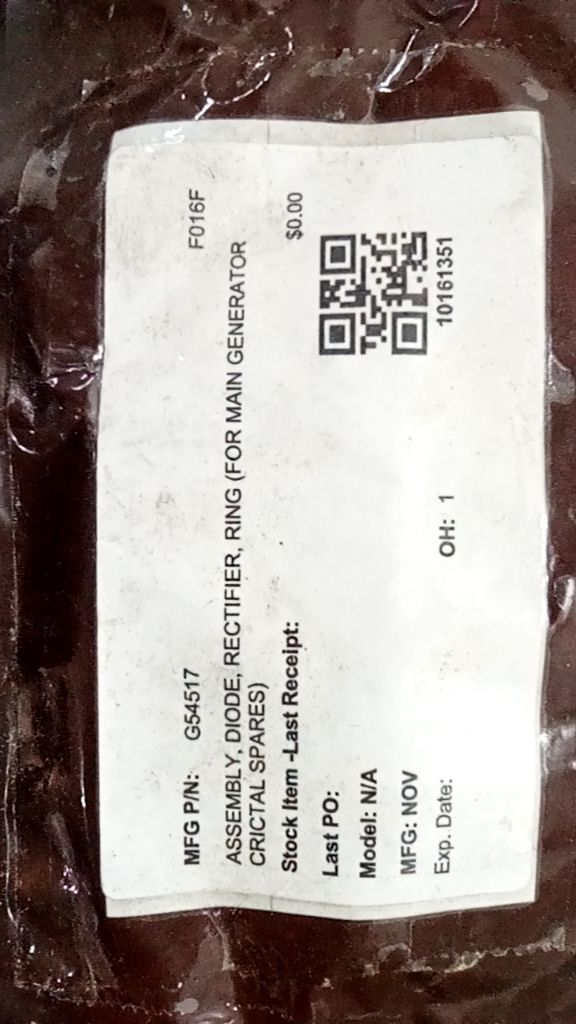 ASSEMBLY, DIODE, RECTIFIER, RING (FOR MAIN GENERATOR CRUCIAL SPARES)