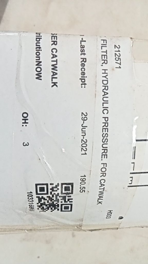 FILTER, HYDRAULIC PRESSURE