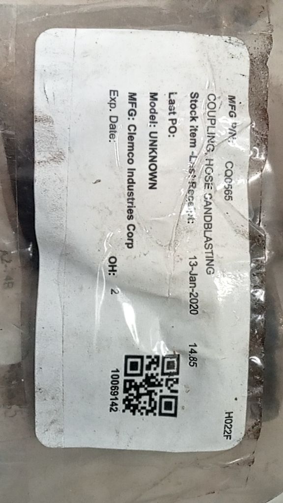 COUPLING, HOSE CANDBLASTING