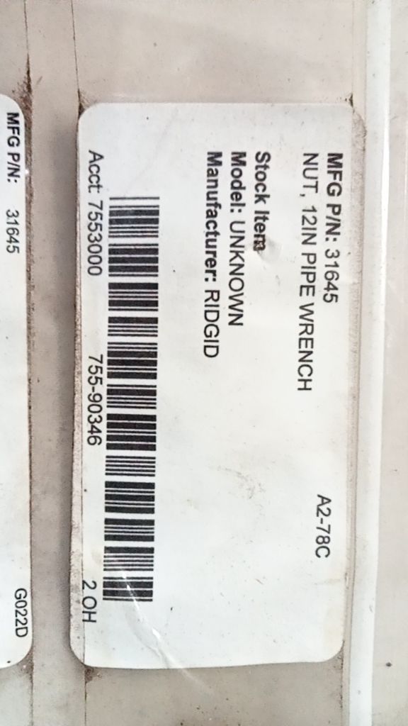 NUT, 12IN PIPE WRENCH