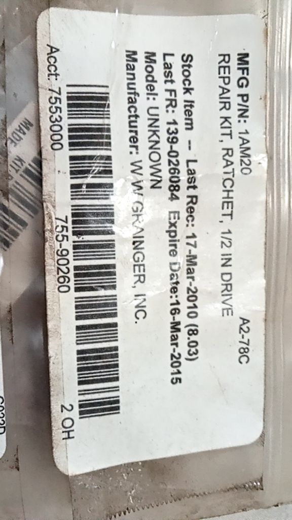 REPAIR KIT, RATCHET, 1/2 IN DRIVE