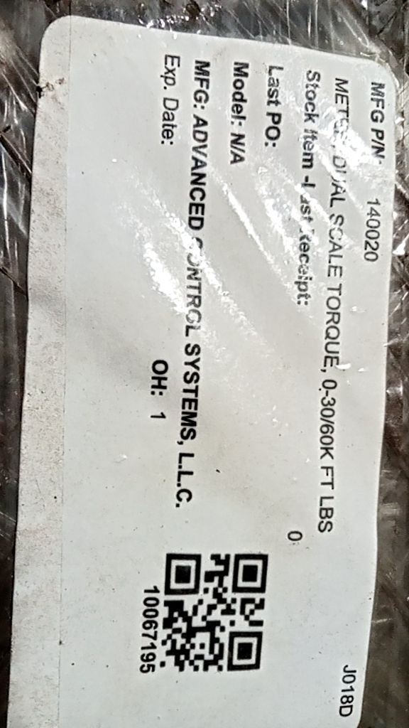 METS DUAL SCALE TORQUE, 0-30/60K FT LBS
